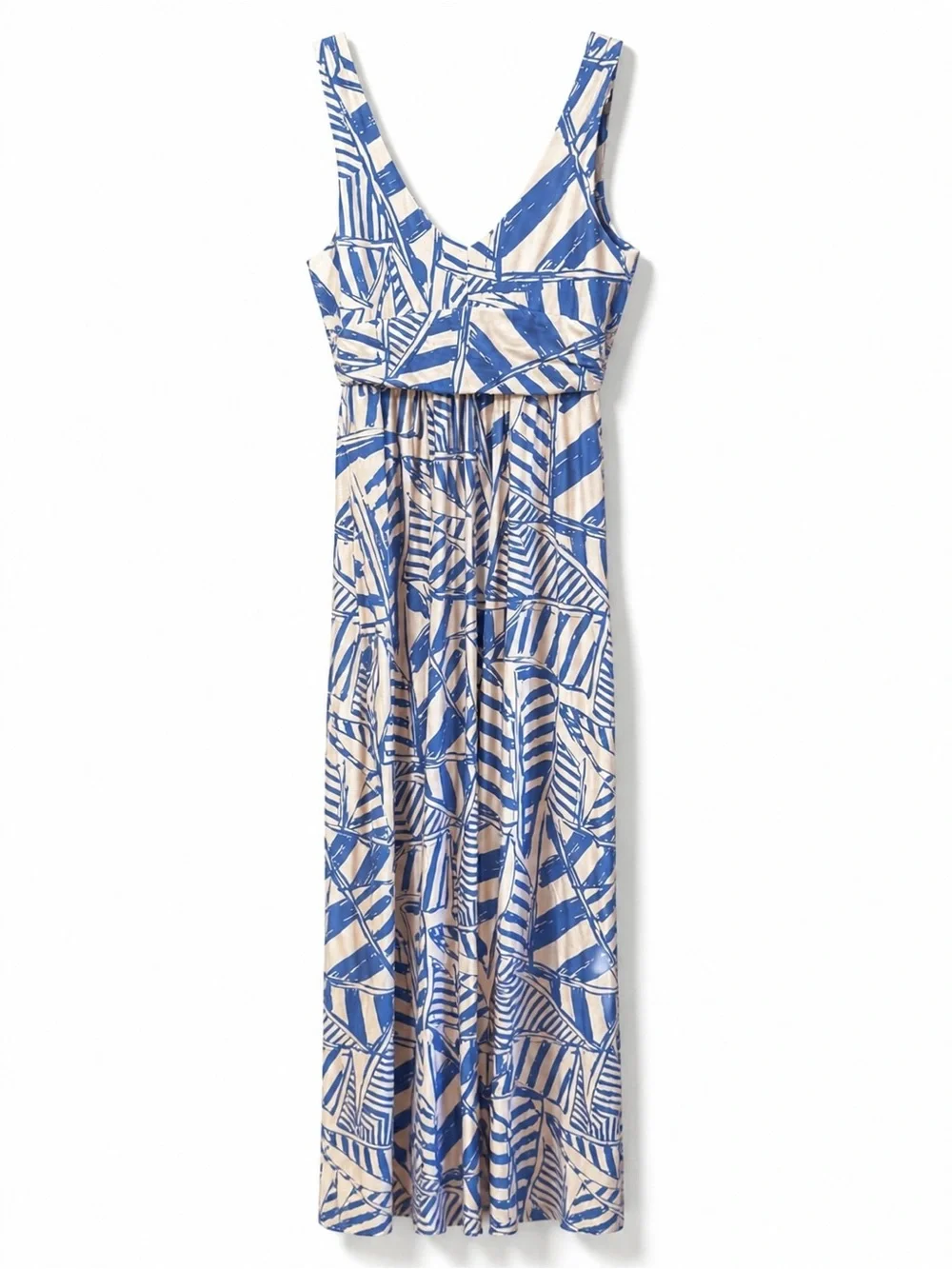Lilly Pulitzer Blue White Abstract Print Maxi Dress Medium
